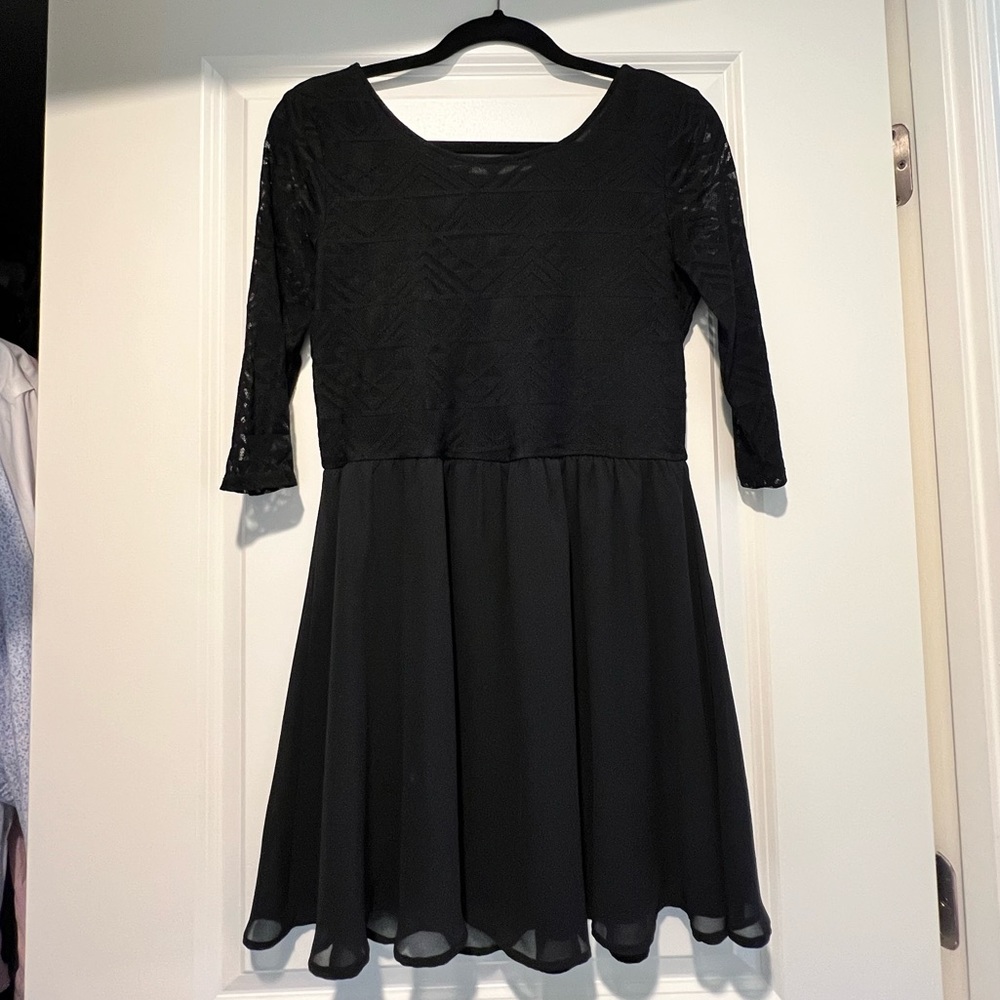 HM Black Mesh Lace Dress - 12